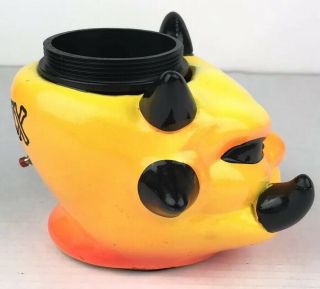 Rare Vtg Graffix Ceramic Water Bong Base Evil Horned Demon Smoking Decor Stoner 3