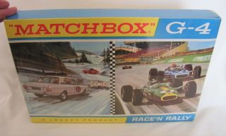 Vintage Lesney Matchbox G - 4 RACE ' N RALLY SET NMiB w Cellophane c1968 2