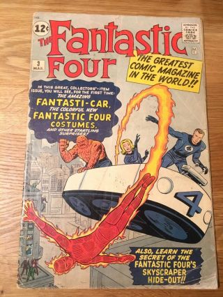Fantastic Four 3 Rare Grade 5 - 6 Raw Marvel