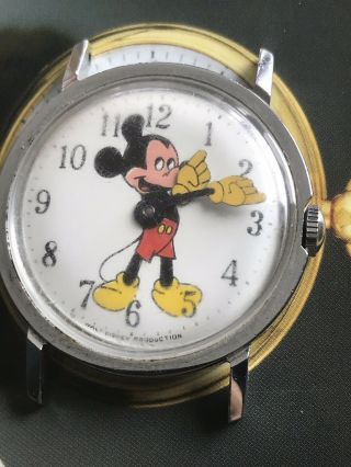 Vintage Swiss Watch Walt Disney Production Hand - winding Not For Repair 4