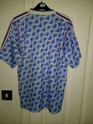Manchester United Man Utd 1990 Retro Vintage Blue Shirt Adidas Sharp M 4