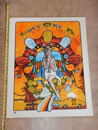 Rare 1960s Lucy In The Sky With Diamonds Beatles Poster Psychedelic