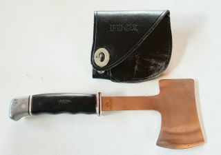 Vintage Buck 106 Hunting Axe Hatchet Black Leather Sheath