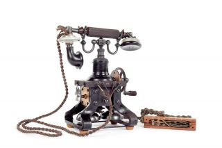 Vintage C1910 " Ericsson  No.  16 " Skeleton Hand Crank Telephone