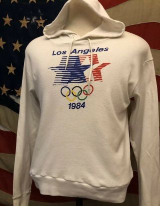 Vintage 80’s Levis Olympics 1984 Hoodie Shirt Sz L