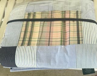 Vintage Htf RaRe Ralph Lauren Patchwork Quilt Madras Seersucker Bedding 2 5