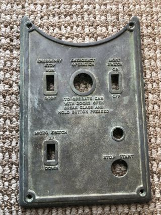 Vintage Otis Micro Drive Elevator Control Panel Brass Antique