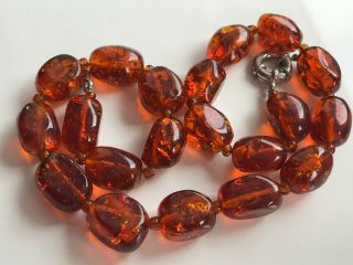 Natural Vintage Amber Beads Antique Baltic Old Necklace 59.  95 gr 6