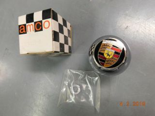 Nos Amco Vintage Chrome Porsche Shift Knob Shifter Ball 356 Speedster 10 X 1.  5