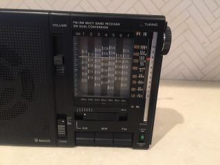 Vintage 1981 Sony ICF - 7600A 9 Bands FM / MW / SW Radio GREAT W/ Box 3