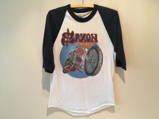 Saxon - Vintage Rock Tour Shirt - 80s 1980s Iron Maiden Motley Crue Judas Priest
