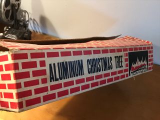 Vintage 1950 ' s LARGE Silver Glow Aluminum Christmas Tree complete w/ Box 11