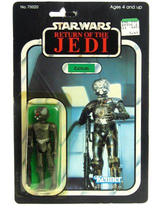 Vintage 1983 Kenner Star Wars Rotj Zuckuss 4 - Lom Factory On Card Moc