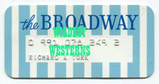 Bewitched Vintage The Broadway Membership Credit Card Dick York Signed Autograph