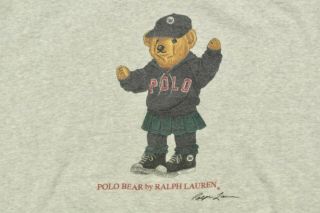 Vintage Polo Bear Hoodie Ralph Lauren size medium RARE 2