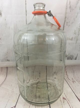 Large Rare Old Vtg Mexico Pyrex 5 Gallon Glass Water Jug Bottle Chemical Carboy