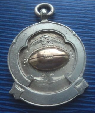 Vintage Sterling Silver & Gold Rugby Union Or League Medal H/m 1935 Not Engraved
