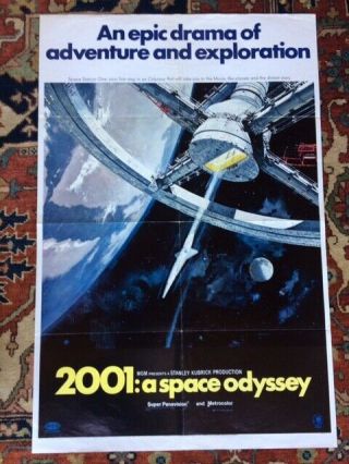2001: A Space Odyssey Movie Poster 1968 Style A,  " Space Wheel " Rare