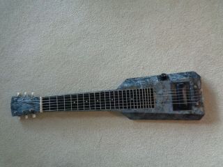 Vintage Lap Steel Guitar Gray Sparkle Pearl - With Case