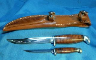 Vintage Case Xx 316 - 5 & Case Xx M3f Hunting Knife Set