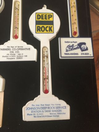 Pole Sign Thermometer Deep Rock Service Station Vintage Gas Oil Station