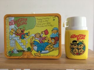 Vintage 1983 Thermos The Berenstain Bears Metal Lunch Box With Thermos