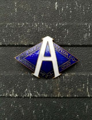 Vintage Allen Motor Car Company Radiator Emblem Badge 1913 - 1921 Fostoria Ohio
