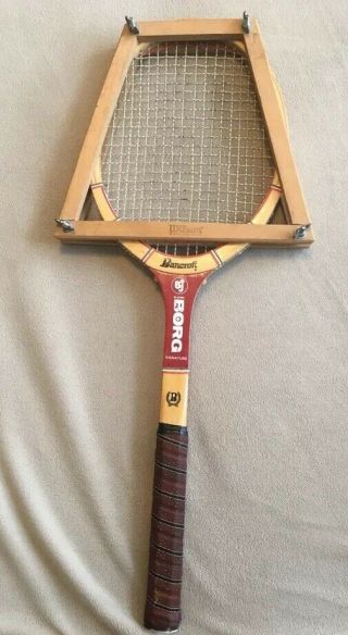 Vintage Bjorn Borg Signature Wooden Tennis Racquet - Collectible - 4 1/2 L Euc