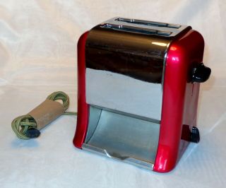 Rare Vintage Antique Red " Pop Down " Delta Automatic Toaster