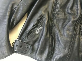 FROMER DESIGN Mens Vintage Leather Motorbike Jacket in Black Size 48 (mc12) 2