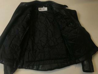 FROMER DESIGN Mens Vintage Leather Motorbike Jacket in Black Size 48 (mc12) 3