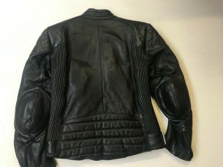 FROMER DESIGN Mens Vintage Leather Motorbike Jacket in Black Size 48 (mc12) 4