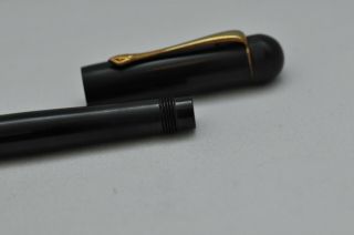 Lovely Rare Vintage Safety Propelling Fountain Pen Black Hard Rubber Snake Clip