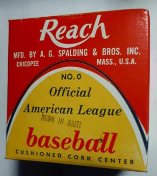 Rare Vintage Reach Spalding No.  0 Official Major League BASEBALL 5