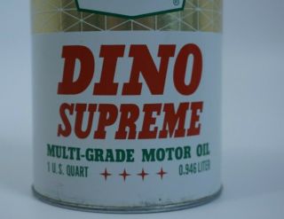 1960 ' S SINCLAIR DINO SUPREME 1 QUART MOTOR GAS OIL CAN VINTAGE SERVICE STATION 3