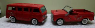 Vintage Early Nylint Ford Bronco Fire Chief & Ford Ambulance Fire Rescue Squad 1