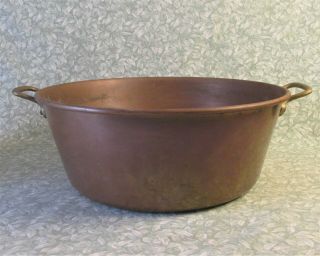 Vintage French Rare Xl 16.  5 " Tournus Copper Jam Pan 2.  2kg Cook Pot Bowl 15ltr