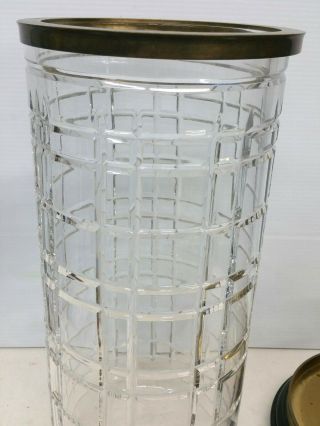VIntage Italian Crystal Glass and Black Marble Candle Holder 8