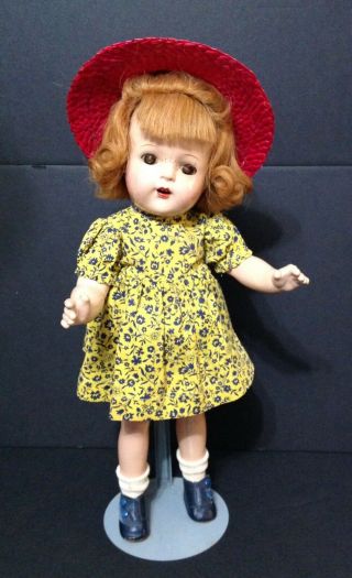 Vintage Composition Madame Alexander Flora Mcflimsey Doll Tagged Dress