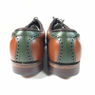 VINTAGE FOOTJOY CLASSICS MENS GOLF SHOES BROWN GREEN 9.  5 MADE IN USA 4