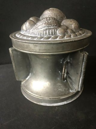 Wonderful Heavy Antique Pewter Fold Out Ice Cream Mold