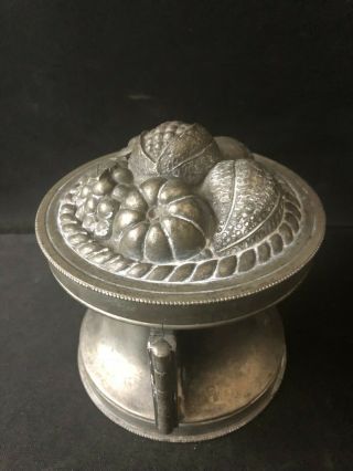 WONDERFUL HEAVY ANTIQUE PEWTER FOLD OUT ICE CREAM MOLD 2