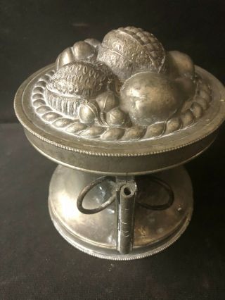 WONDERFUL HEAVY ANTIQUE PEWTER FOLD OUT ICE CREAM MOLD 3