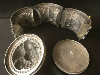 WONDERFUL HEAVY ANTIQUE PEWTER FOLD OUT ICE CREAM MOLD 6