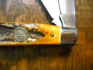 vintage Schrade,  USA 1982 NKCA Trapper Knife fantastic India Sambar Stag 7