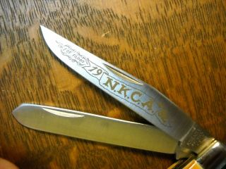 vintage Schrade,  USA 1982 NKCA Trapper Knife fantastic India Sambar Stag 8