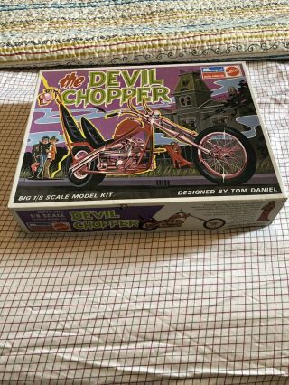 Monogram Devil Chopper Tom Daniel Vintage 1971 Mattel Model Kit 1/8 Rare