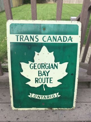 Vintage Trans Canada Georgian Bay Route Ontario Highway Road Sign