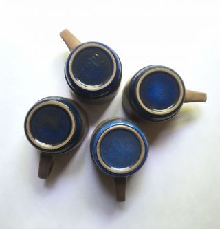 Set of 4 Vintage Heath Ceramics Moonstone Stacking Mugs Brown & Blue 7