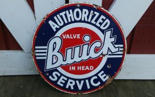 Vintage Authorized Buick Service Porcelain Sign Gas Oil Dealer Service Station